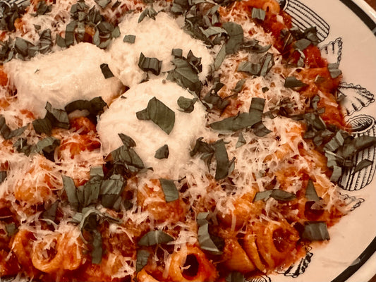 Brian's rigatoni with sausage & burrata