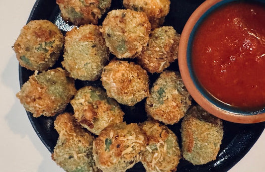 air fryer italian stuffed fried olives recipe with original 76 or spicy 89 tomato sauce dipping sauce