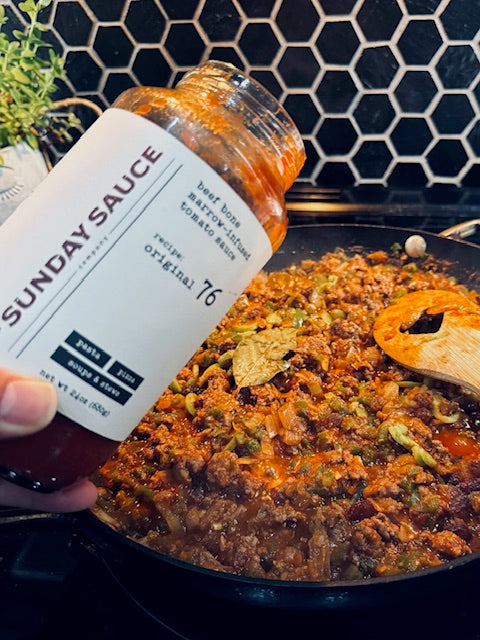 beef picadillo with olives & raisins